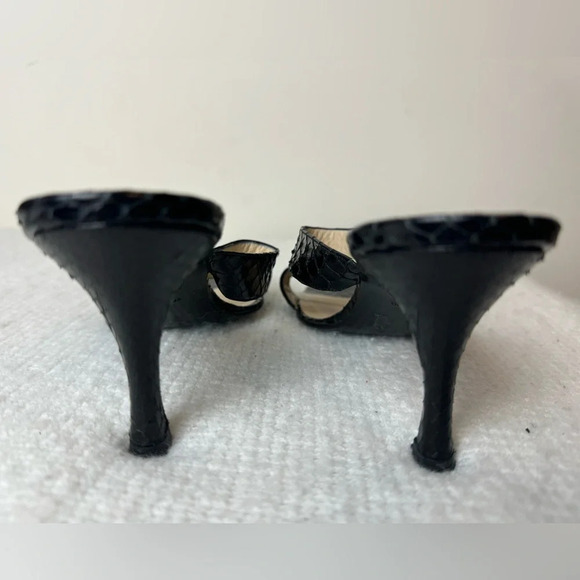 Vintage Gianni Versace Black Snakeskin Sandals 5.5 - Picture 7 of 7